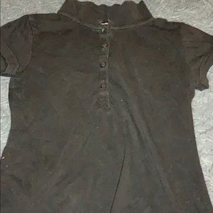 button up collared black shirt